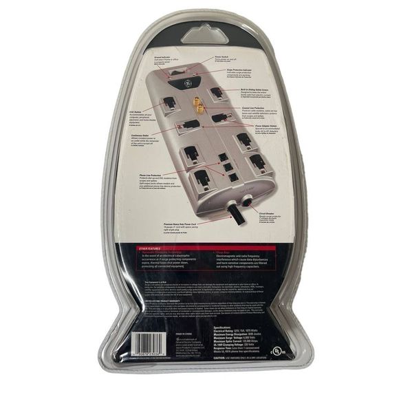 New Sealed GE Outlet Premium Surge Protector Phone Coax Protection‎ 3690 Joules - Picture 2 of 3
